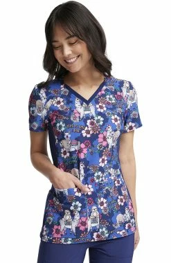 Cherokee Women's Happy Pals Print Scrub Top -Scrubs for Women shop 6 ck ck636 print 650