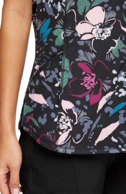 Cherokee Women's Zip-Front Wild Fleur You Print Scrub Top -Scrubs for Women shop 7 ck ck772 print 650