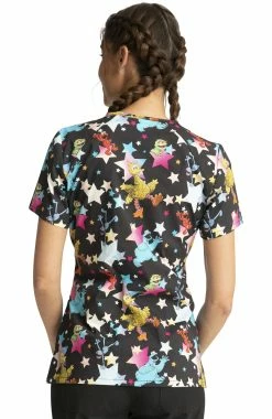Cherokee Clearance Women's Stars Of Sesame Print Scrub Top -Scrubs for Women shop 7 ck tf659 printclearance 650